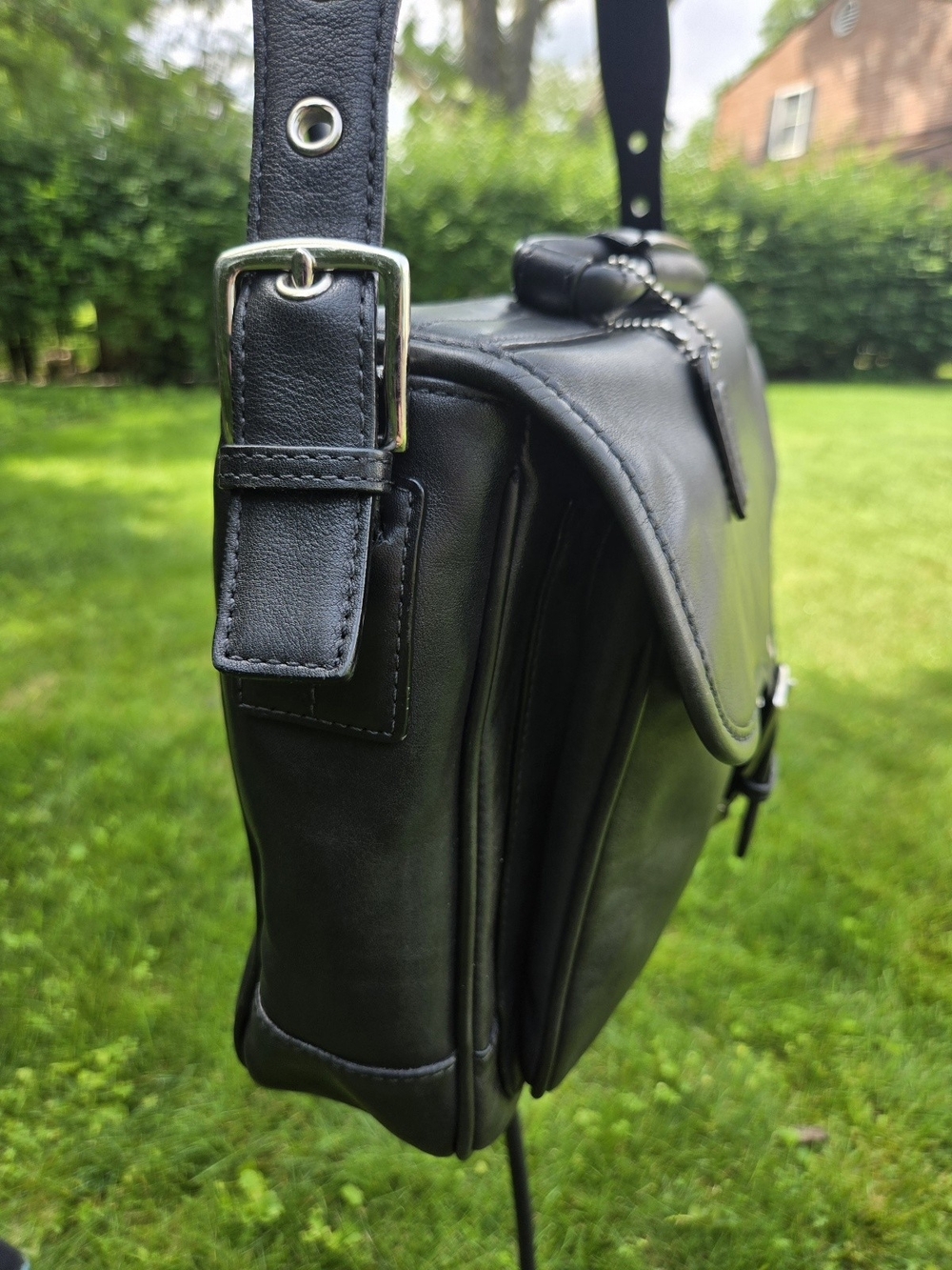 Vtg Coach Logan Leather Commuter Messenger Bag Briefcase Black 5238 Y2k Soho - Picture 4 of 14